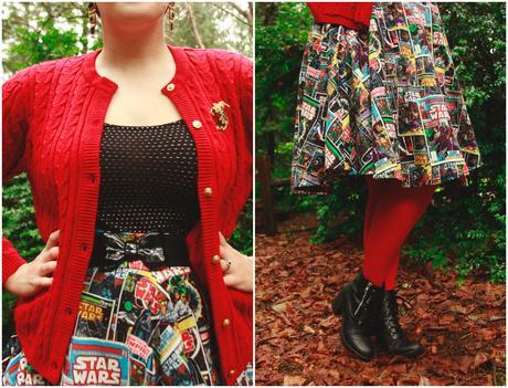 Star Wars skirt, rockabilly style, and a Moonstone Magic ring