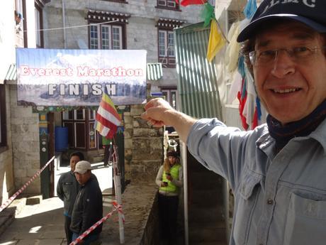 The Everest Base Camp Marathon Everest Marathon Finish line