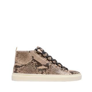 Primed In Python:  Balenciaga Beige Naturel Arena Sneakers