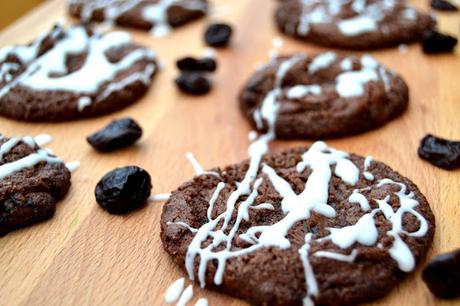 Chocolate and Cherry Cookies or Black Forest Cookies - bursting with dried cherries and almond extract