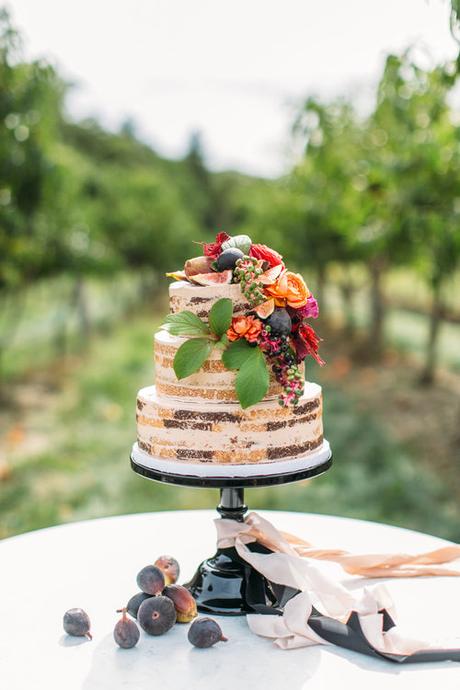 Naked Wedding Cake With Figs By Mayflour Confections Boston