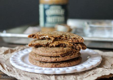 Cookie Butter Stuffed Soft Ginger Cookies