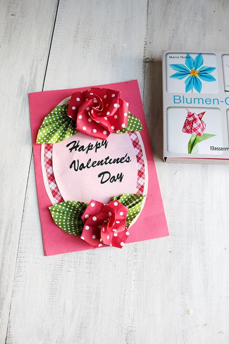 How to make an Easy Origami Rose and  crafting a Valentine Card