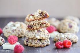 Raspberry White Chocolate Oatmeal Cookies