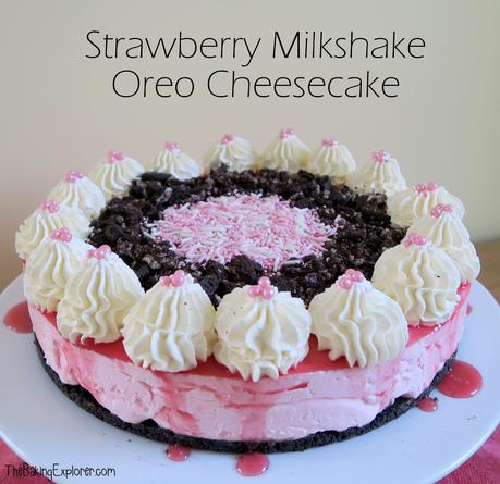 Strawberry Milkshake Oreo Cheesecake