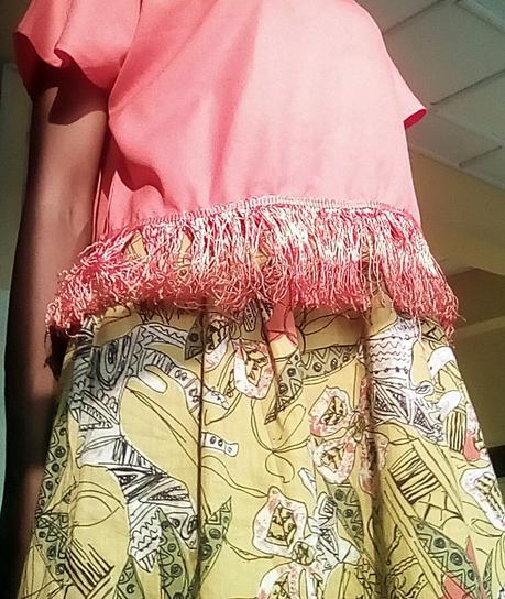 Style // Olive skirt and Orange Fringe Shirt