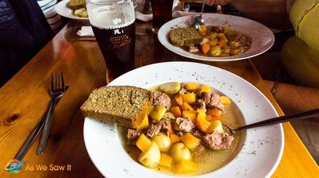 Irish stew and Smithwicks - a traditional Irish meal