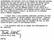 What Warren Coretta Scott King About Jeff Sessions