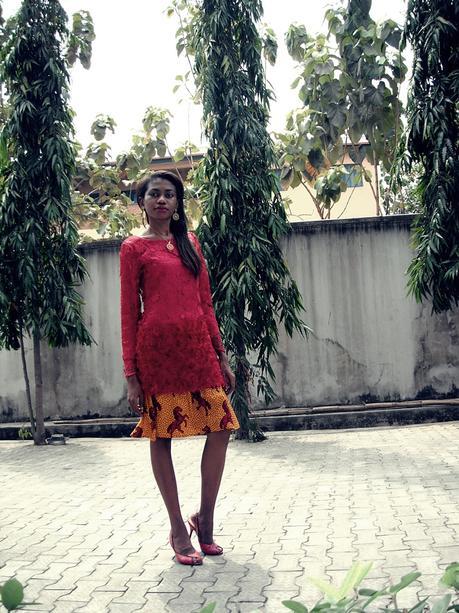 Weekend Style // Lace and Ankara Skirt