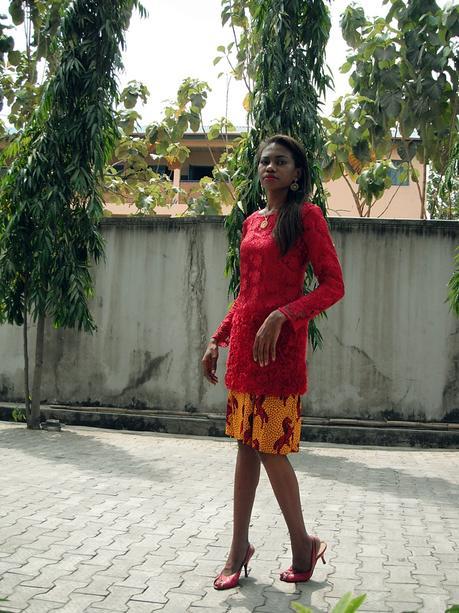 Weekend Style // Lace and Ankara Skirt
