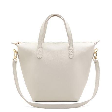 pebbled leather tote in Cream
