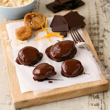 Chocolate Dipped Figs with Orange and Almond