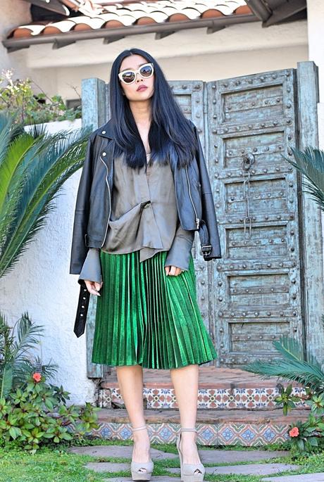 Office Style | Leather and Pleats