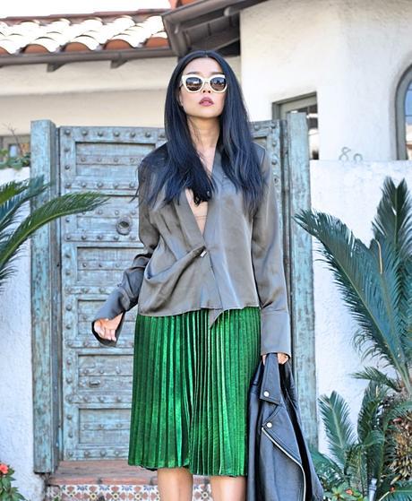 Office Style | Leather and Pleats