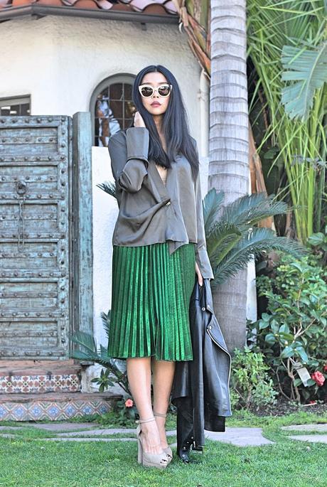Office Style | Leather and Pleats
