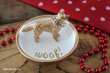 golden retriever dog ring holder Valentine gift