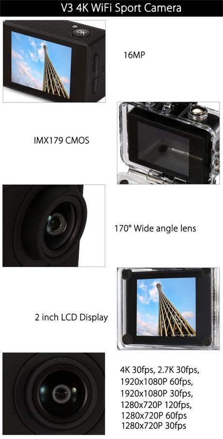 V3 4K WiFi Sport Camera Specifications