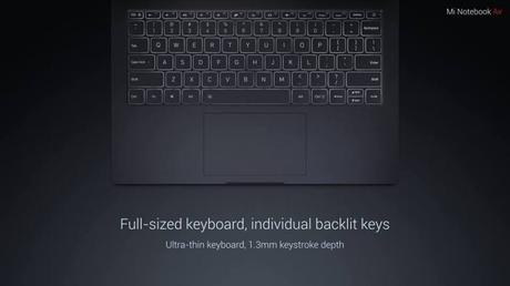 Mi Notebook Air Backlit keyboard