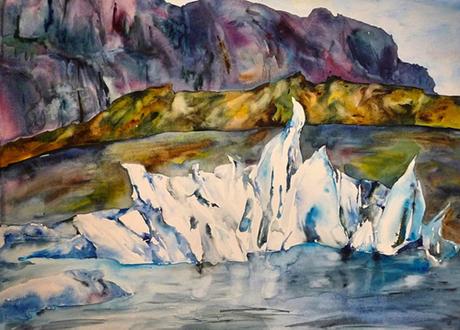 Iceland Iceberg Painting By Lisa Goren