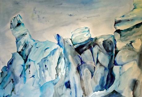 Glacier Watercolor By Boston Painter Lisa Goren
