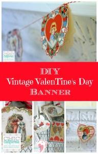 DIY Vintage Valentines Day Banner