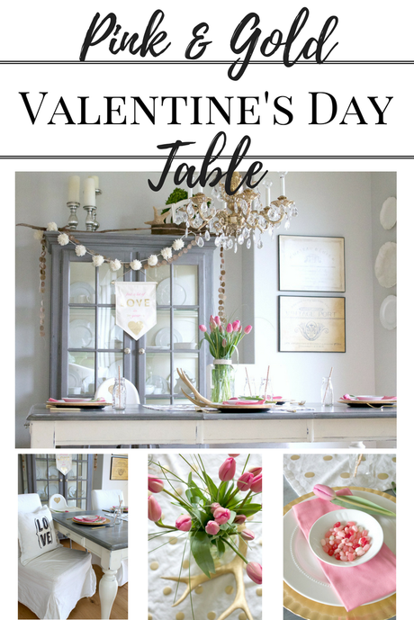 Pink and Gold Valentine's Day Table