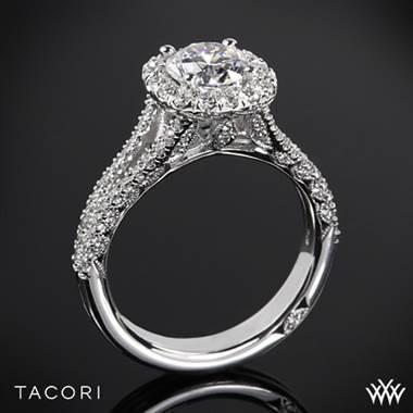 Split shank halo diamond engagement ring at Whiteflash