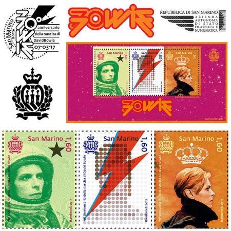Jonathan Barnbrook designed David Bowie stamps for San Marino