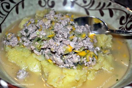Savory Ground Turkey Gravy Over Mashed Sweet Potatoes