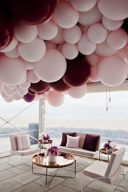 Burgundy and Pink with hints of gold / This Stunning Balloon Themed Party is by Styled by Coco in Melbourne