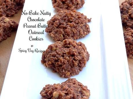 No-Bake-Nutty-chocolate,-peanut-butter- oatmeal-Cookies-veg-spicy-recipes