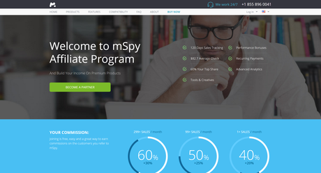 MSpy Affiliate Program Review : Earn up to 60% Commission