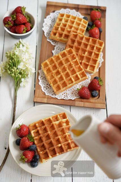 yeasted crispy Belgian waffles