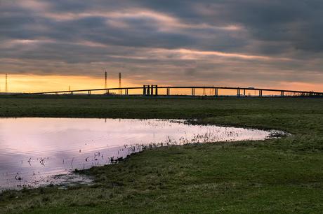 Amazing light behind Road Bridge to Sheppy