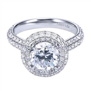 Halo 18K white gold setting at I.D. Jewelry 