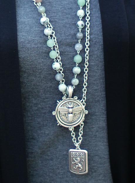 vintage French medallion necklaces