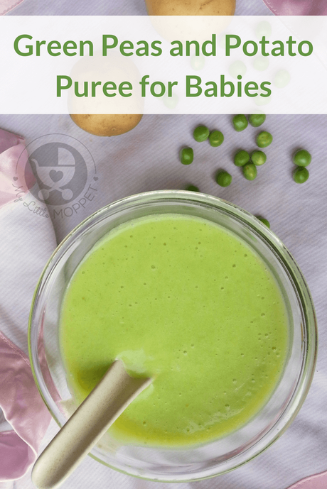 Add some potato to your baby's green peas to bulk it up and make it creamier,like in this Green Peas and Potato Puree for Babies!