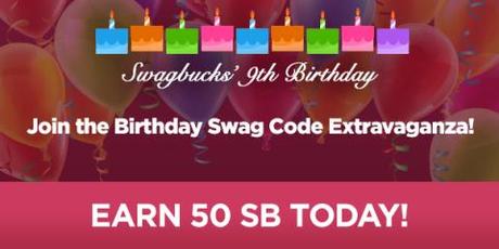 Image: Swagbucks is celebrating their 9th birthday, Swagbucks is having a Swag Code Extravaganzas, which is one of the easiest ways to earn SB!