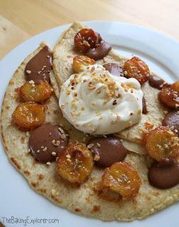 Pancakes with Caramelised Bananas & Homemade Nutella