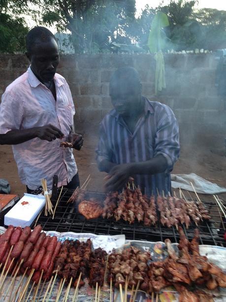Muchomo roasted meat street food Kampala Uganda