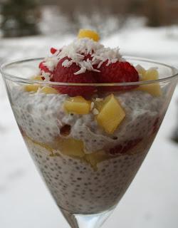 Pina Colada Chia Pudding Parfaits with Raspberries (Dairy, Gluten and Refine Sugar Free)