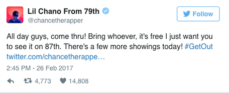 Chance The Rapper Treat Chicago Fans To Free Showing Of “Get Out”