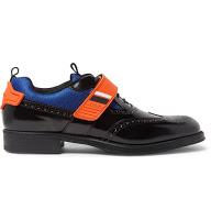 Casual Meets The Cobbler:  Prada Mesh and Rubber-Trimmed Leather Wingtip Brogues