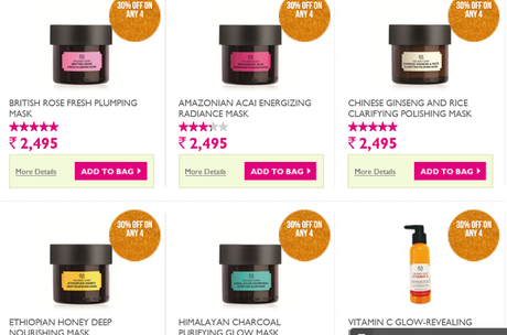 The Bodyshop India Screenshot of Multi-Masks