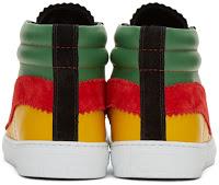 The Green, The Red, The Gold:  Paul Smith Multicolor Lynn High-Top Sneakers