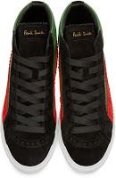 The Green, The Red, The Gold:  Paul Smith Multicolor Lynn High-Top Sneakers