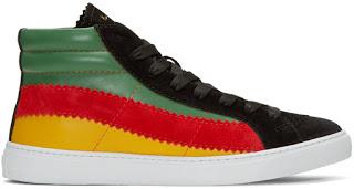 The Green, The Red, The Gold:  Paul Smith Multicolor Lynn High-Top Sneakers
