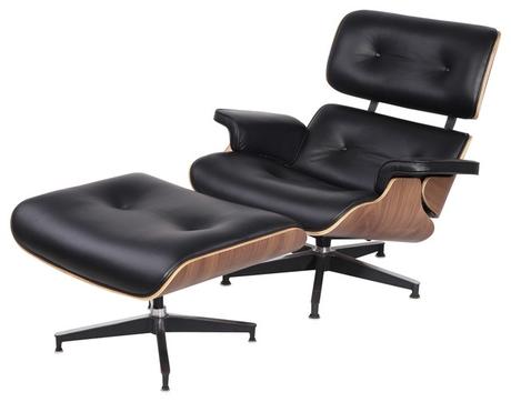 Black Leather Lounge Chair