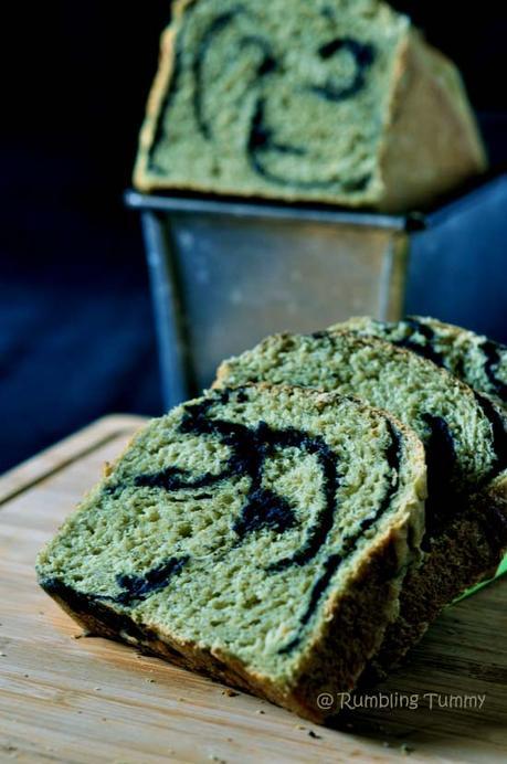 Natural Yeast matcha black sesame loaf 自然酵母绿茶黑芝麻大面包