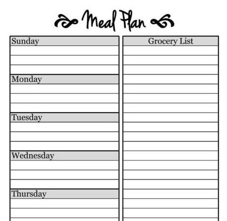 Simple Meal Planning Template!